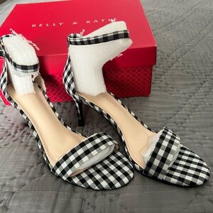 Kelly & Katie Gingham Black and White Heels